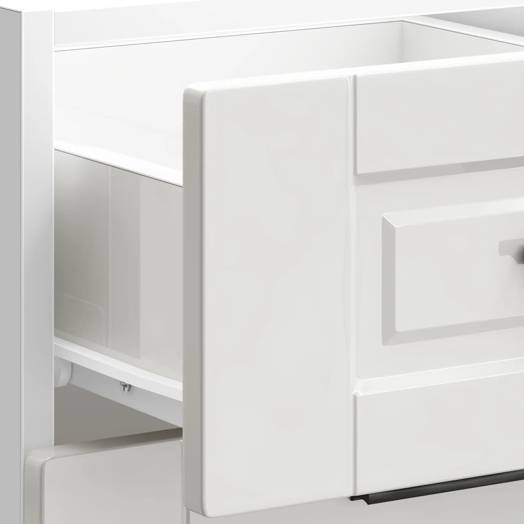 Armario bajo de cocina "Porto" de madera de ingeniería blanco brillante
