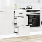 Armario bajo de cocina "Porto" de madera de ingeniería blanco brillante