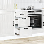 Armario bajo de cocina "Lucca" de madera de ingeniería blanco brillante