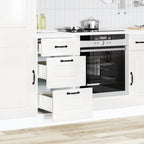 Armario bajo de cocina "Kalmar" de madera de ingeniería blanco brillante