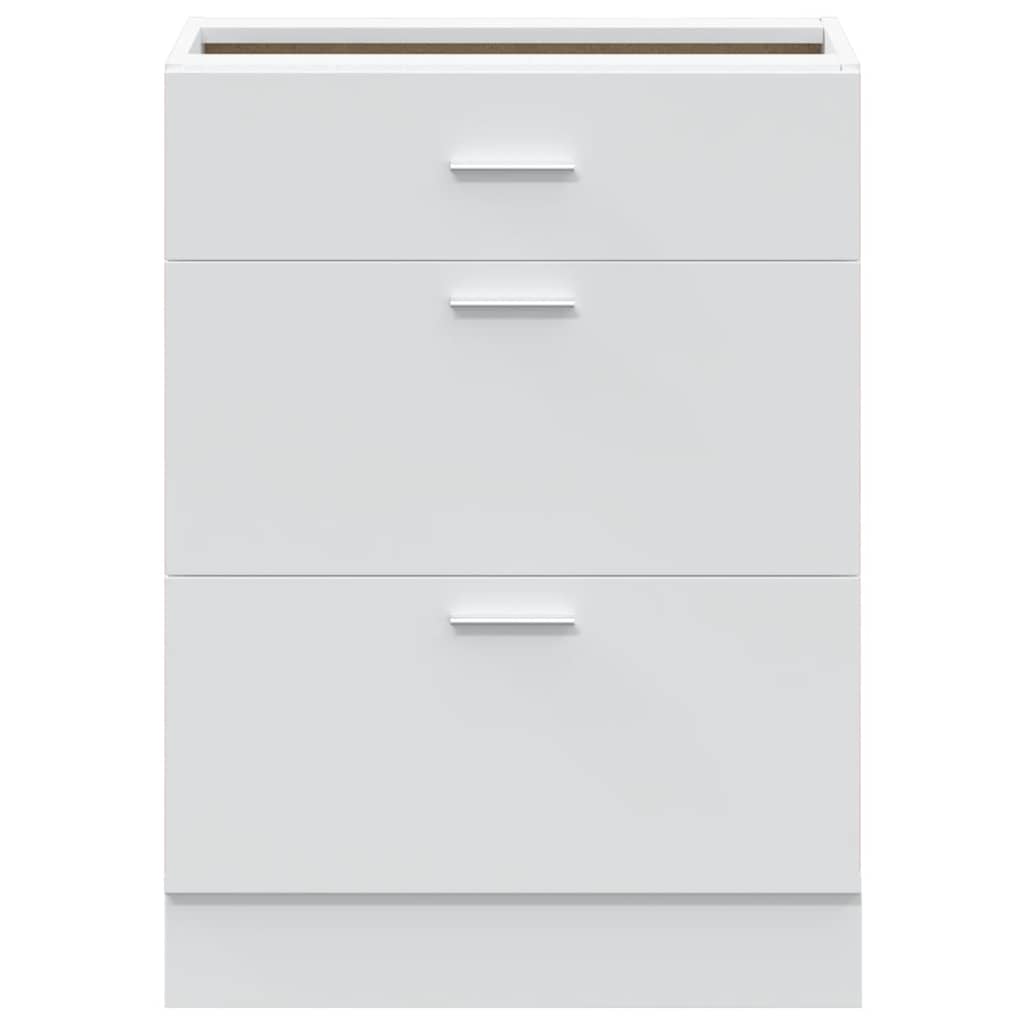 Armario bajo de cocina "Lyon" de madera de ingeniería blanca