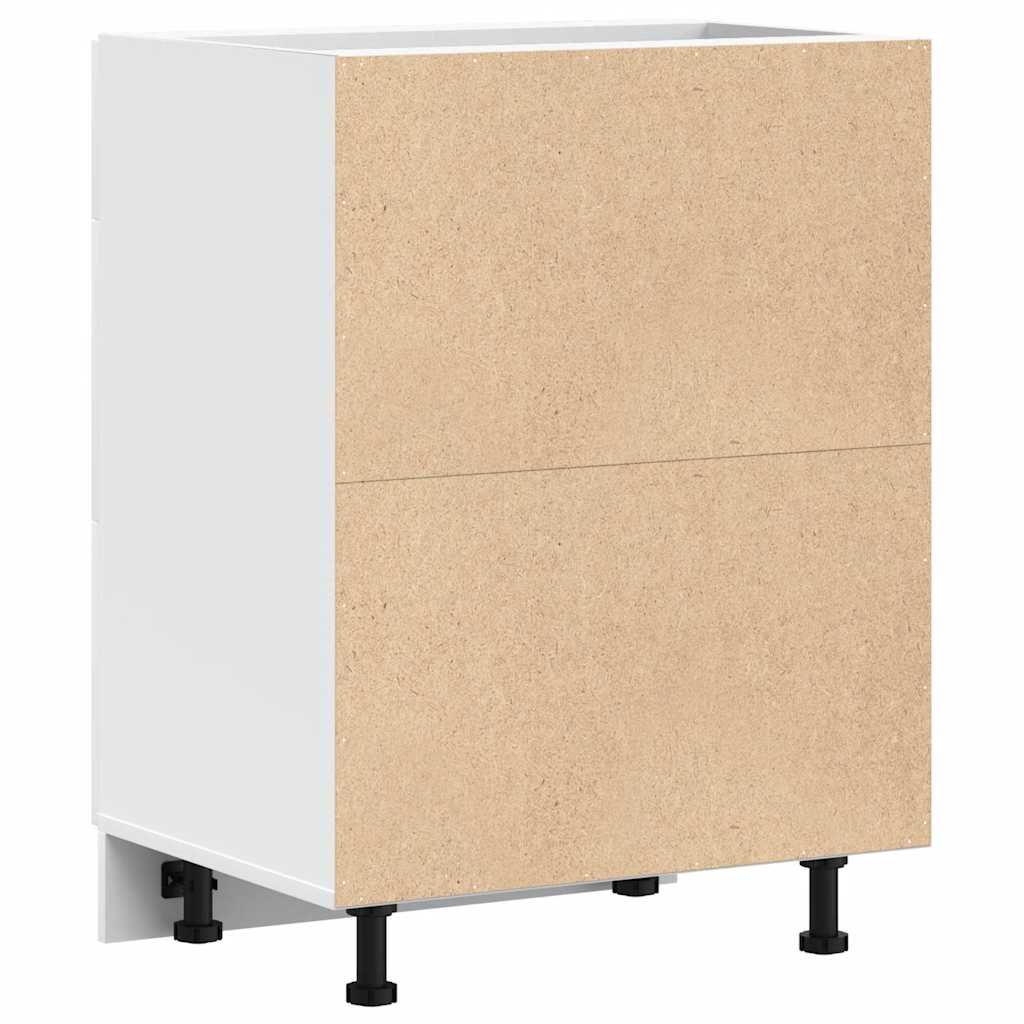 Armario bajo de cocina "Lyon" de madera de ingeniería blanca