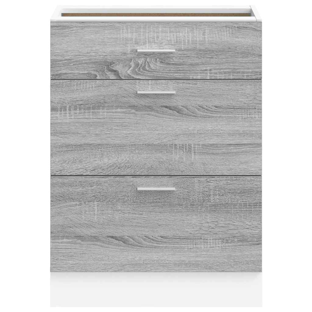Armario bajo de cocina "Lyon" gris Sonoma de madera de ingeniería