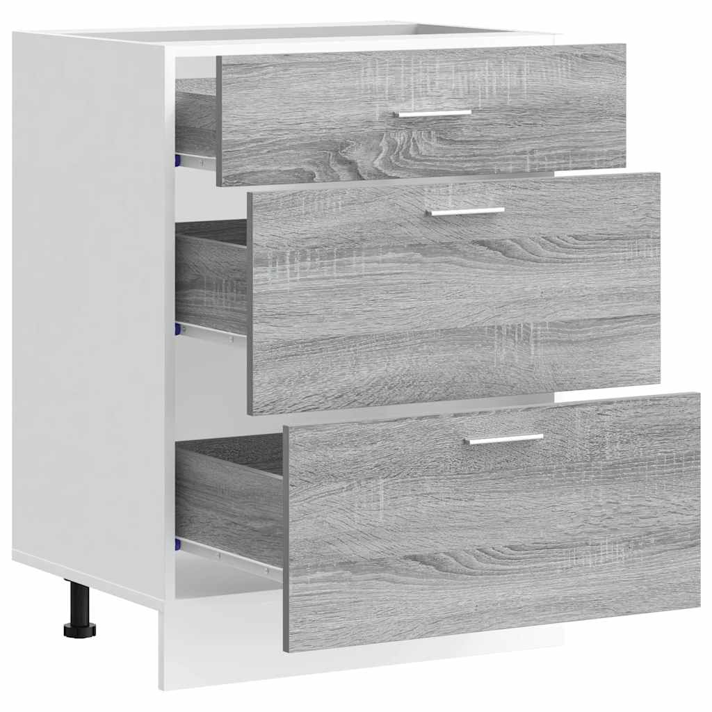 Armario bajo de cocina "Lyon" gris Sonoma de madera de ingeniería