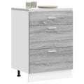 Armario bajo de cocina "Lyon" gris Sonoma de madera de ingeniería