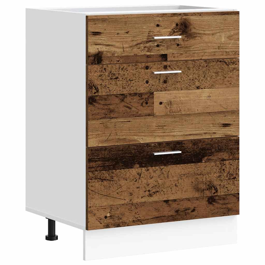 Armario bajo de cocina "Lyon" Madera vieja Madera de ingeniería