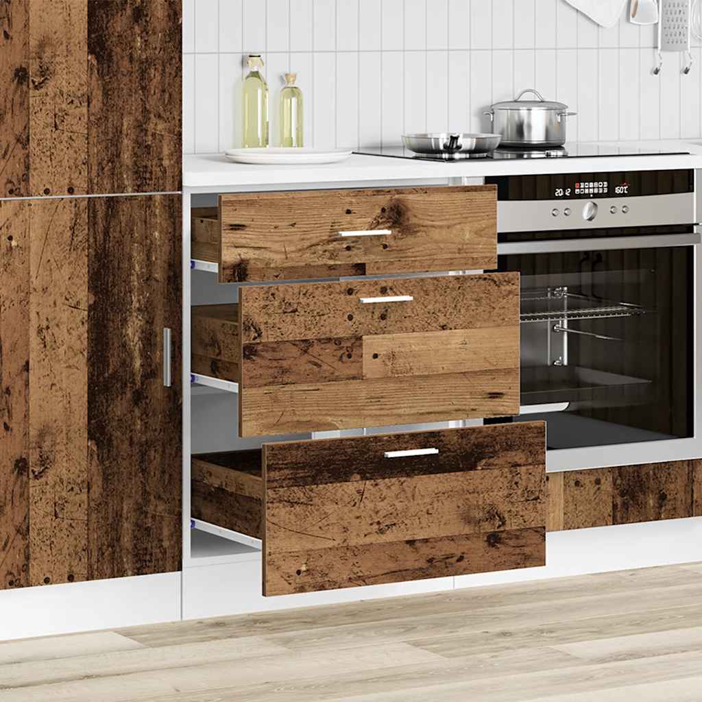 Armario bajo de cocina "Lyon" Madera vieja Madera de ingeniería