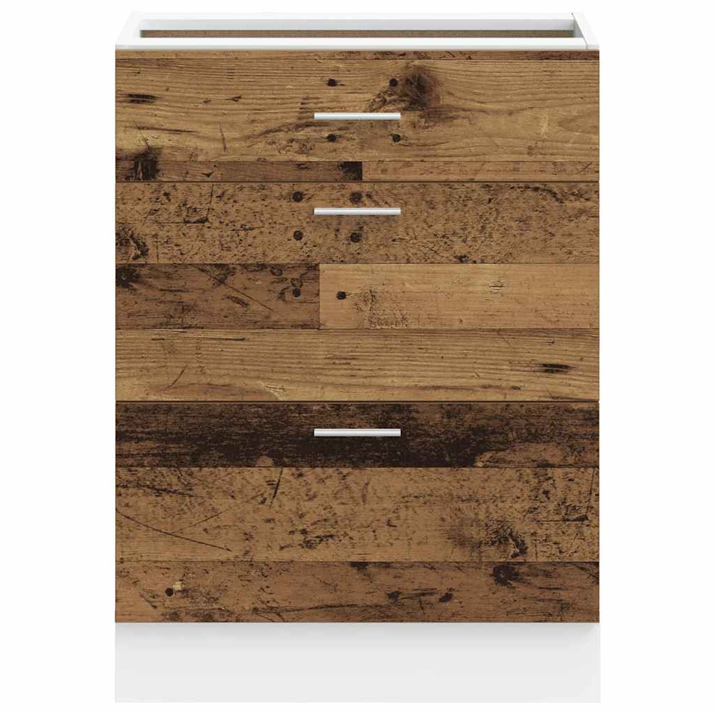 Armario bajo de cocina "Lyon" Madera vieja Madera de ingeniería