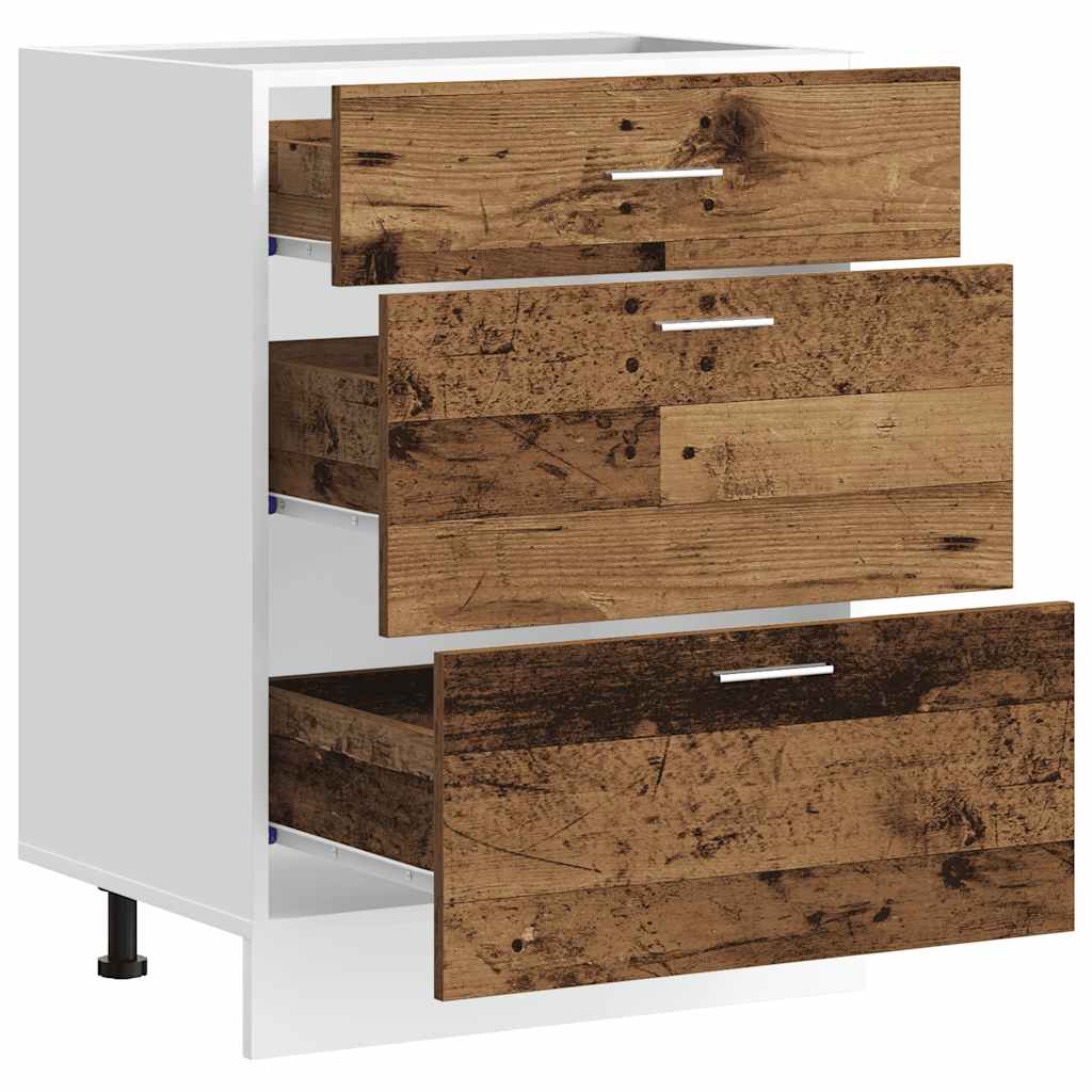 Armario bajo de cocina "Lyon" Madera vieja Madera de ingeniería