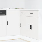 Armario bajo de cocina "Lucca" de madera de ingeniería blanco brillante