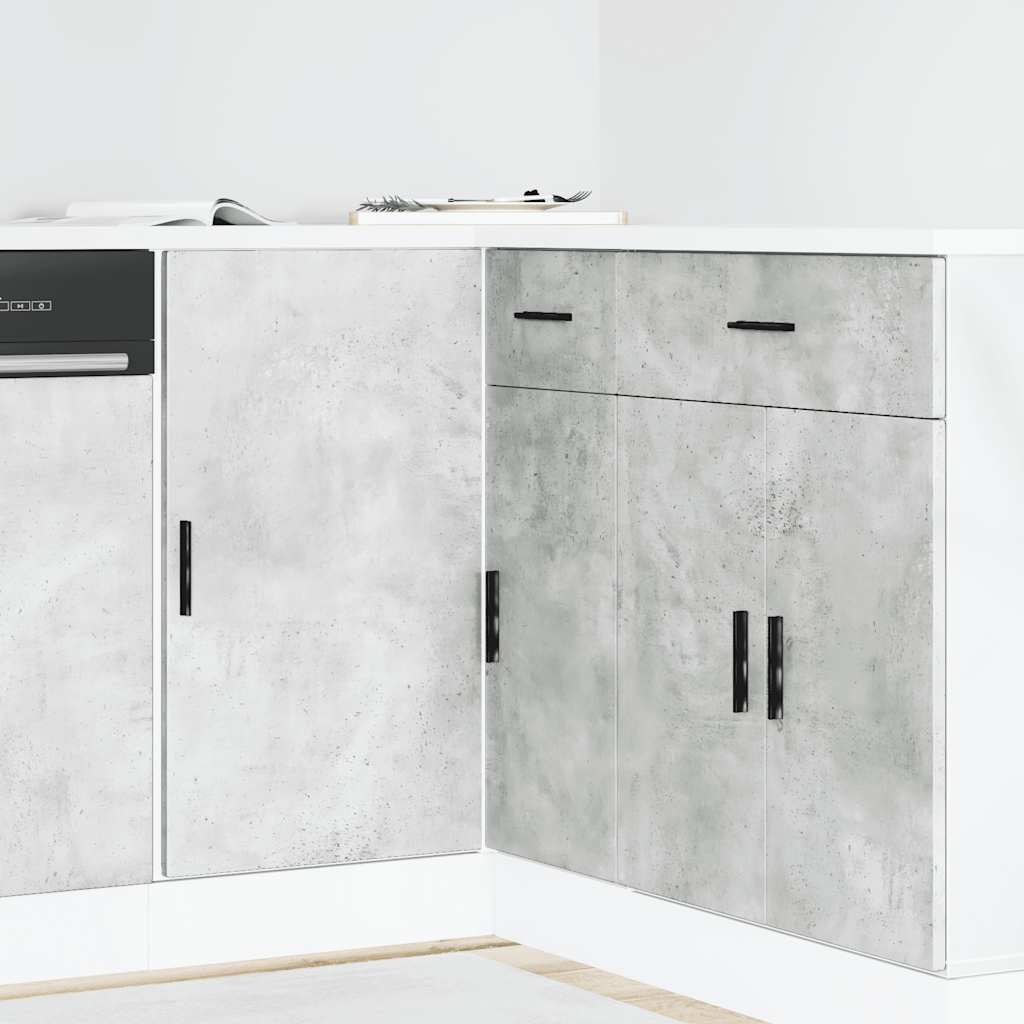 Armario bajo de cocina "Lucca" de madera de ingeniería blanco brillante