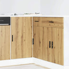 Armario bajo de cocina "Lucca" de madera de ingeniería blanco brillante