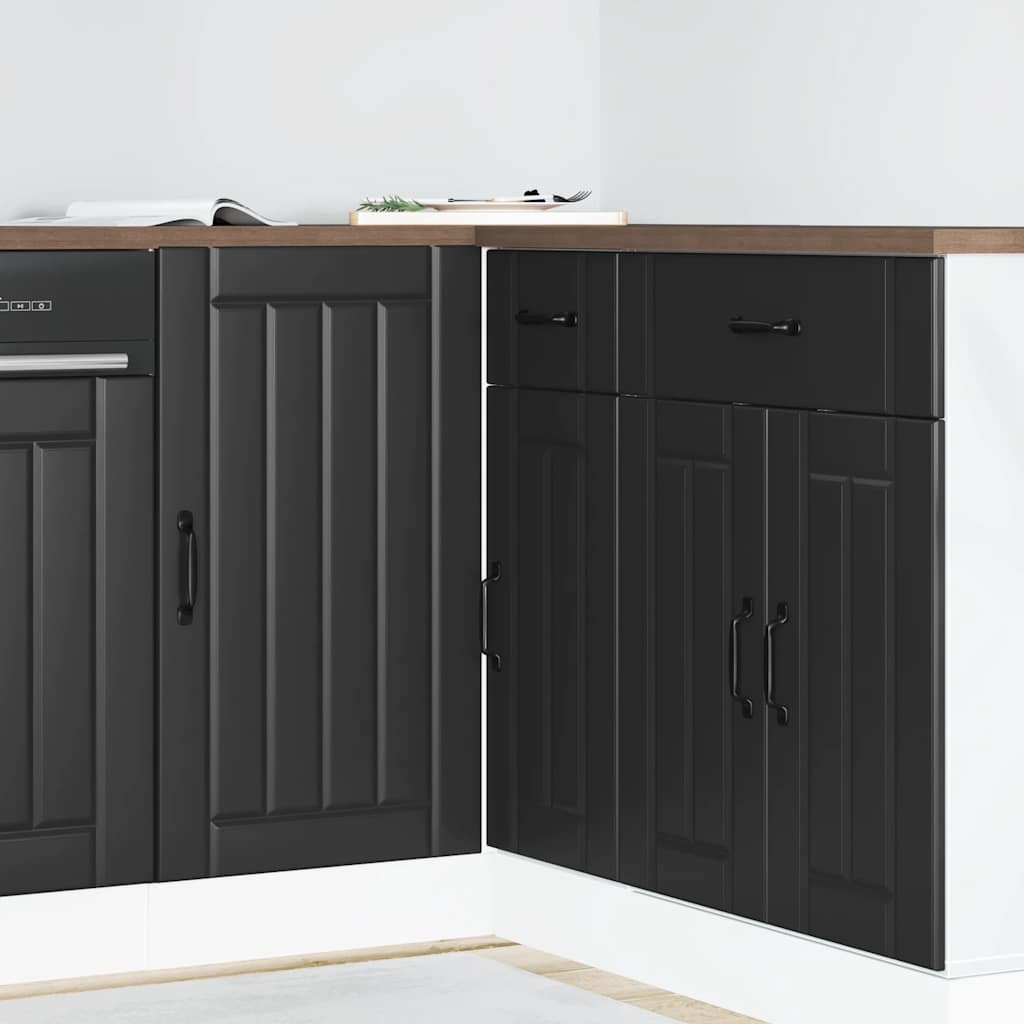 Armario bajo de cocina "Lucca" de madera de ingeniería blanco brillante