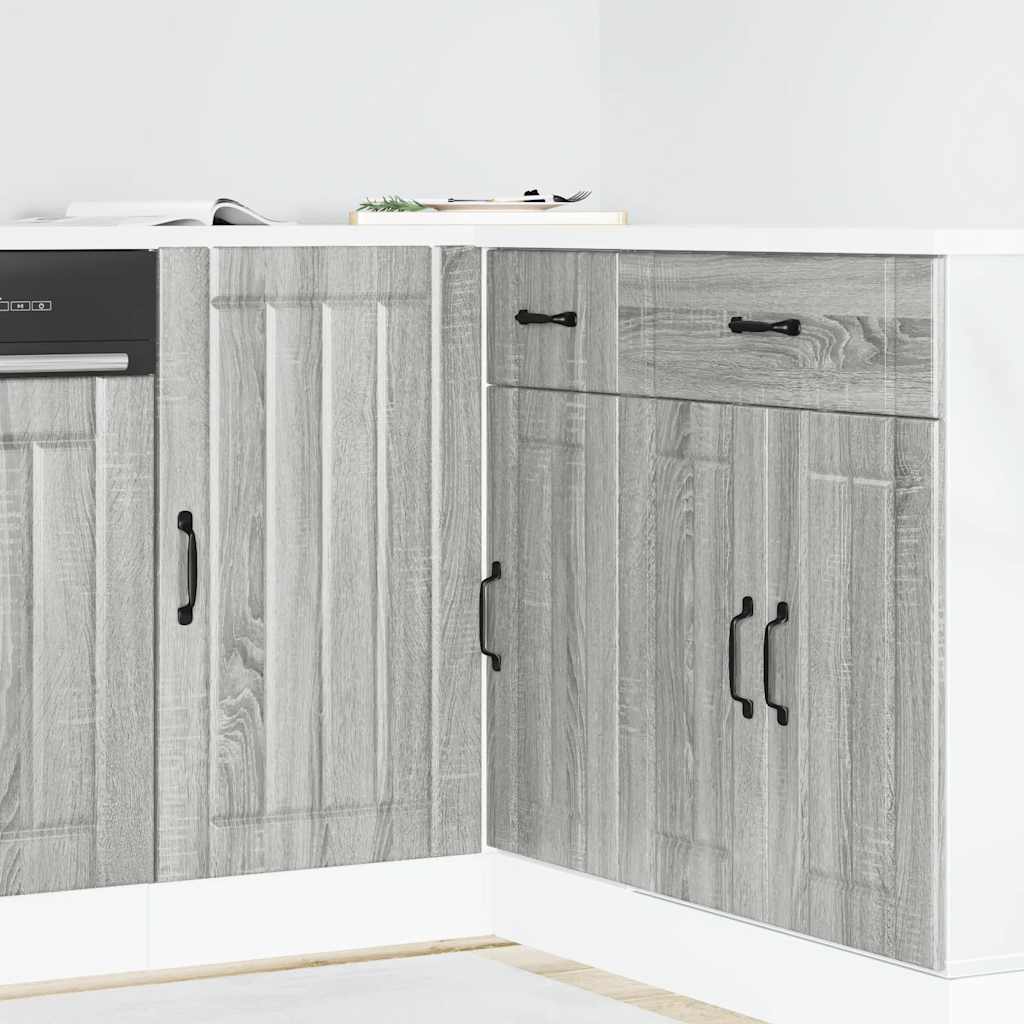 Armario bajo de cocina "Lucca" de madera de ingeniería blanco brillante