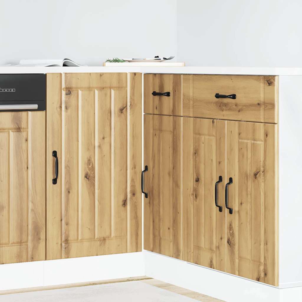 Armario bajo de cocina "Lucca" de madera de ingeniería blanco brillante