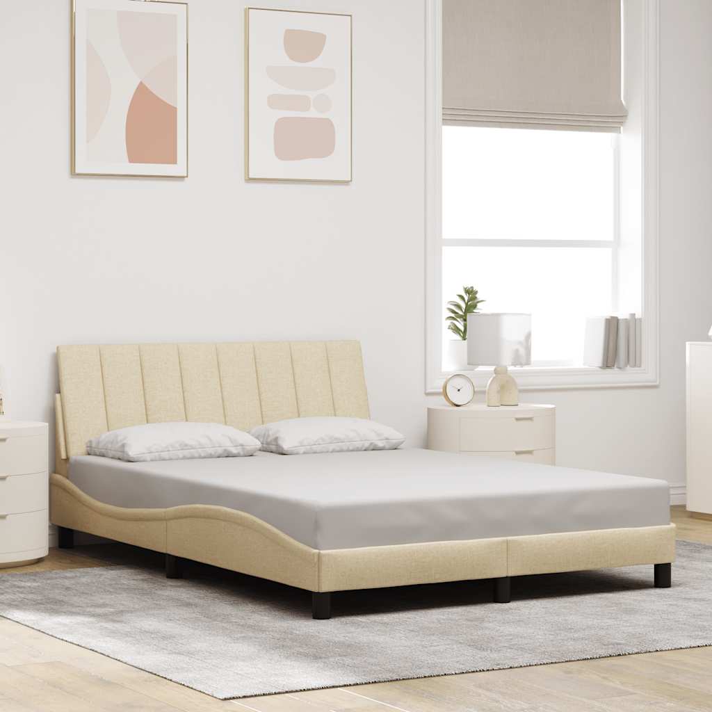 Estructura de cama sin colchón Hanko de tela gris oscuro 160x200 cm