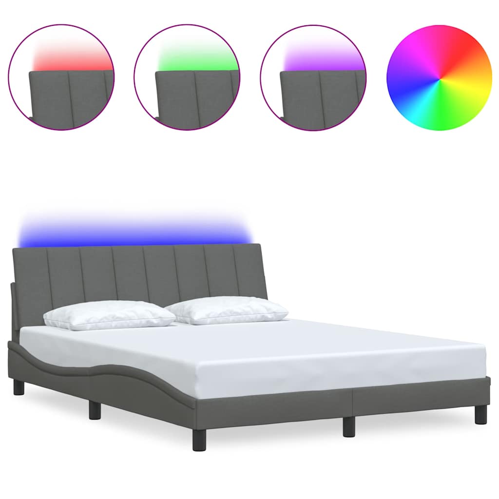 Estructura de cama sin colchón Hanko de tela gris oscuro 160x200 cm