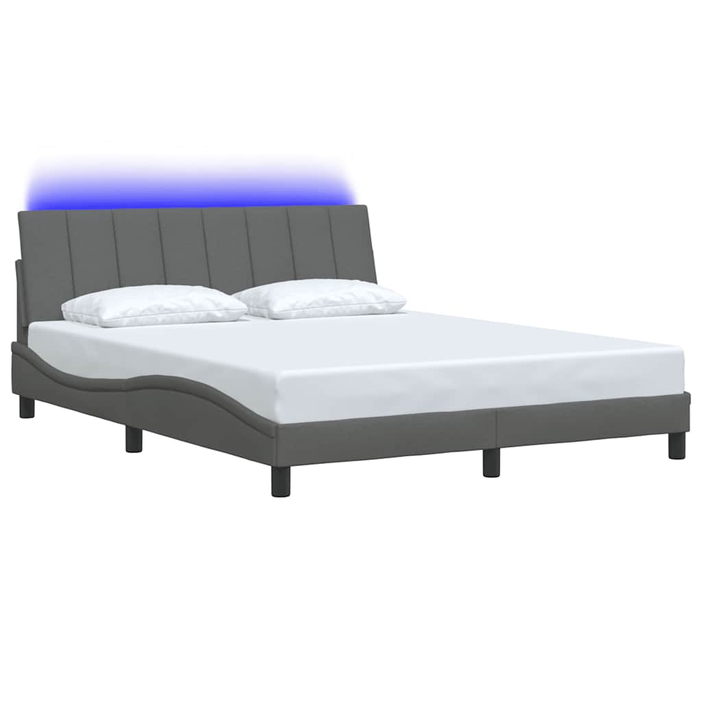 Estructura de cama sin colchón Hanko de tela gris oscuro 160x200 cm