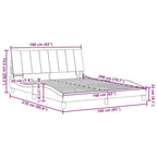 Estructura de cama sin colchón Hanko de tela gris oscuro 160x200 cm