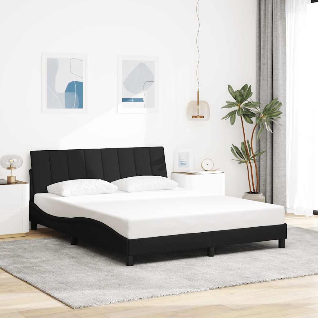 Estructura de cama sin colchón Hanko de tela gris oscuro 160x200 cm
