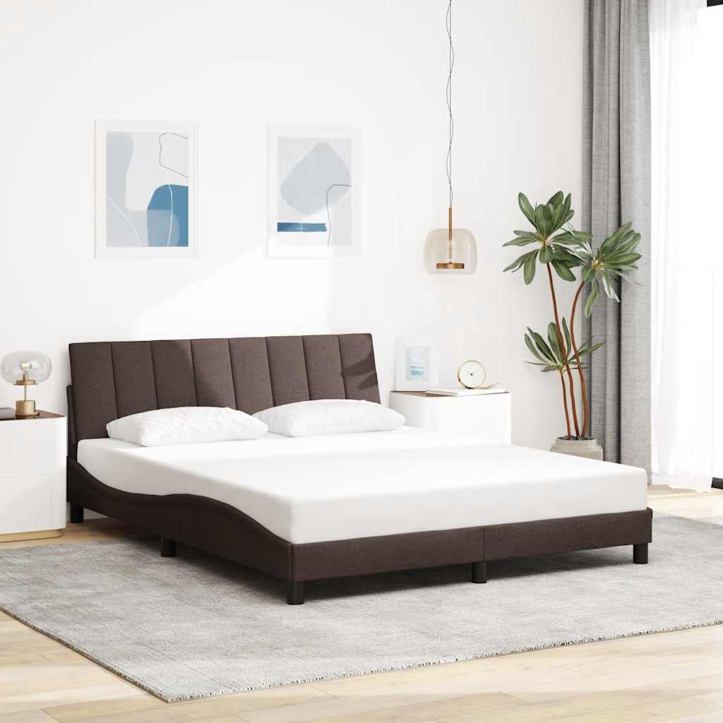 Estructura de cama sin colchón Hanko de tela gris oscuro 160x200 cm