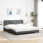 Estructura de cama sin colchón Hanko de tela gris oscuro 160x200 cm
