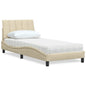 Cama com colchão de tecido cor creme 180x200 cm