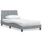 Cama con colchón de tela azul 160x200 cm