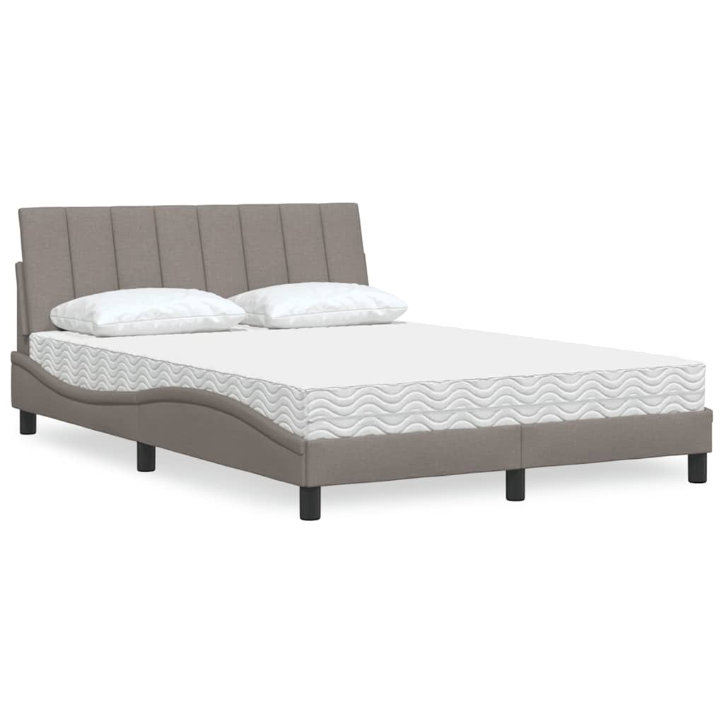 Cama con colchón de tela azul 160x200 cm