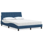 Cama con colchón de tela azul 160x200 cm