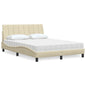 Cama com colchão de tecido cor creme 180x200 cm