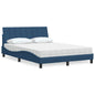Cama con colchón de tela azul 160x200 cm