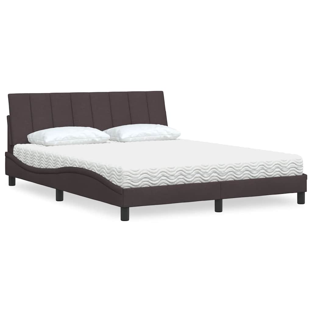 Cama con colchón de tela color crema 180x200 cm