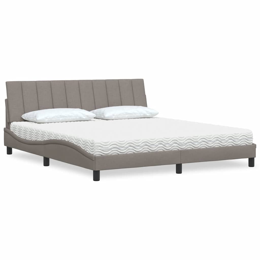 Cama con colchón de tela color crema 180x200 cm