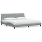 Cama con colchón de tela azul 160x200 cm