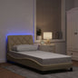 Estructura cama con LED sin colchón marrón oscuro 120x200 cm