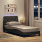 Estructura cama con LED sin colchón marrón oscuro 120x200 cm