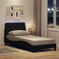 Estructura cama con LED sin colchón marrón oscuro 120x200 cm