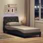 Estructura cama con LED sin colchón marrón oscuro 120x200 cm