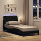 Estructura cama con LED sin colchón marrón oscuro 120x200 cm