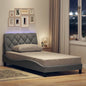 Estructura cama con LED sin colchón marrón oscuro 120x200 cm