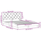 Estructura cama con LED sin colchón marrón oscuro 120x200 cm