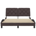 Estructura cama con LED sin colchón marrón oscuro 120x200 cm