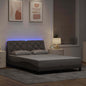 Estructura cama con LED sin colchón marrón oscuro 120x200 cm