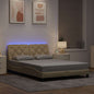 Estructura cama con LED sin colchón marrón oscuro 120x200 cm