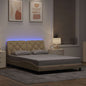 Estructura cama con LED sin colchón marrón oscuro 120x200 cm