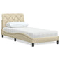 Cama com colchão de tecido cor creme 180x200 cm