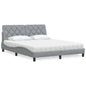 Cama con colchón de tela azul 160x200 cm