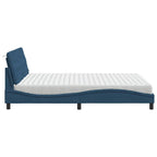 Cama con colchón de tela azul 160x200 cm