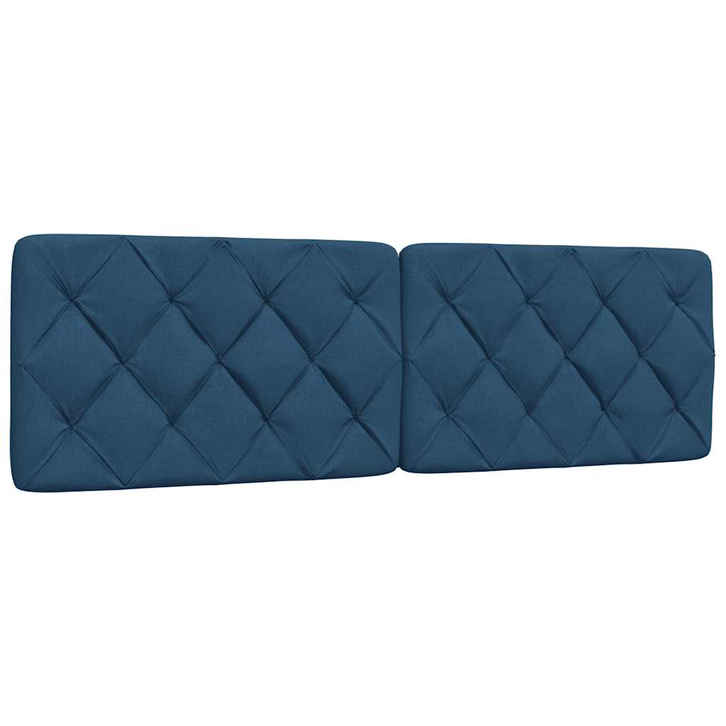 Cama con colchón de tela azul 160x200 cm